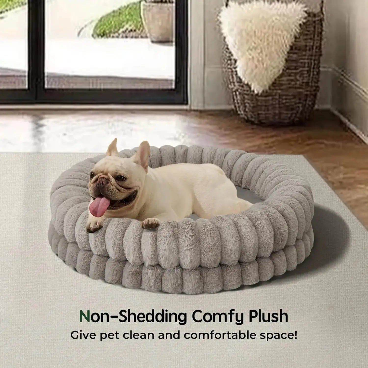 BALANCE Luxury Donut Dog Bed | Orthopedic Calming Round Bed (Washable) Wags & Whiskers Pet Supply