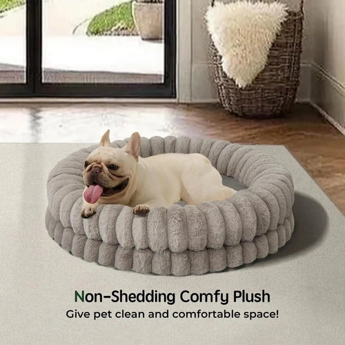 BALANCE Luxury Donut Dog Bed | Orthopedic Calming Round Bed (Washable) Wags & Whiskers Pet Supply