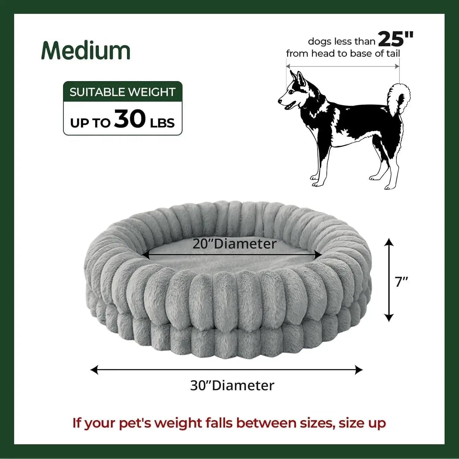 BALANCE Luxury Donut Dog Bed | Orthopedic Calming Round Bed (Washable) Wags & Whiskers Pet Supply