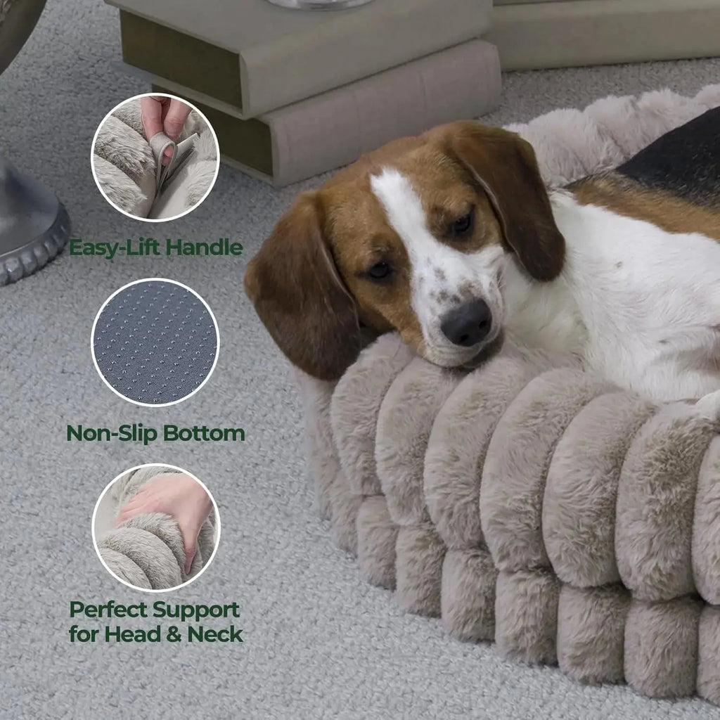BALANCE Luxury Donut Dog Bed | Orthopedic Calming Round Bed (Washable) Wags & Whiskers Pet Supply