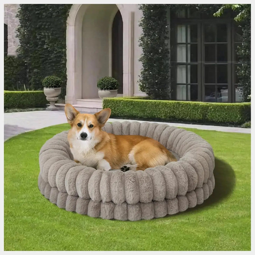 BALANCE Luxury Donut Dog Bed | Orthopedic Calming Round Bed (Washable) Wags & Whiskers Pet Supply