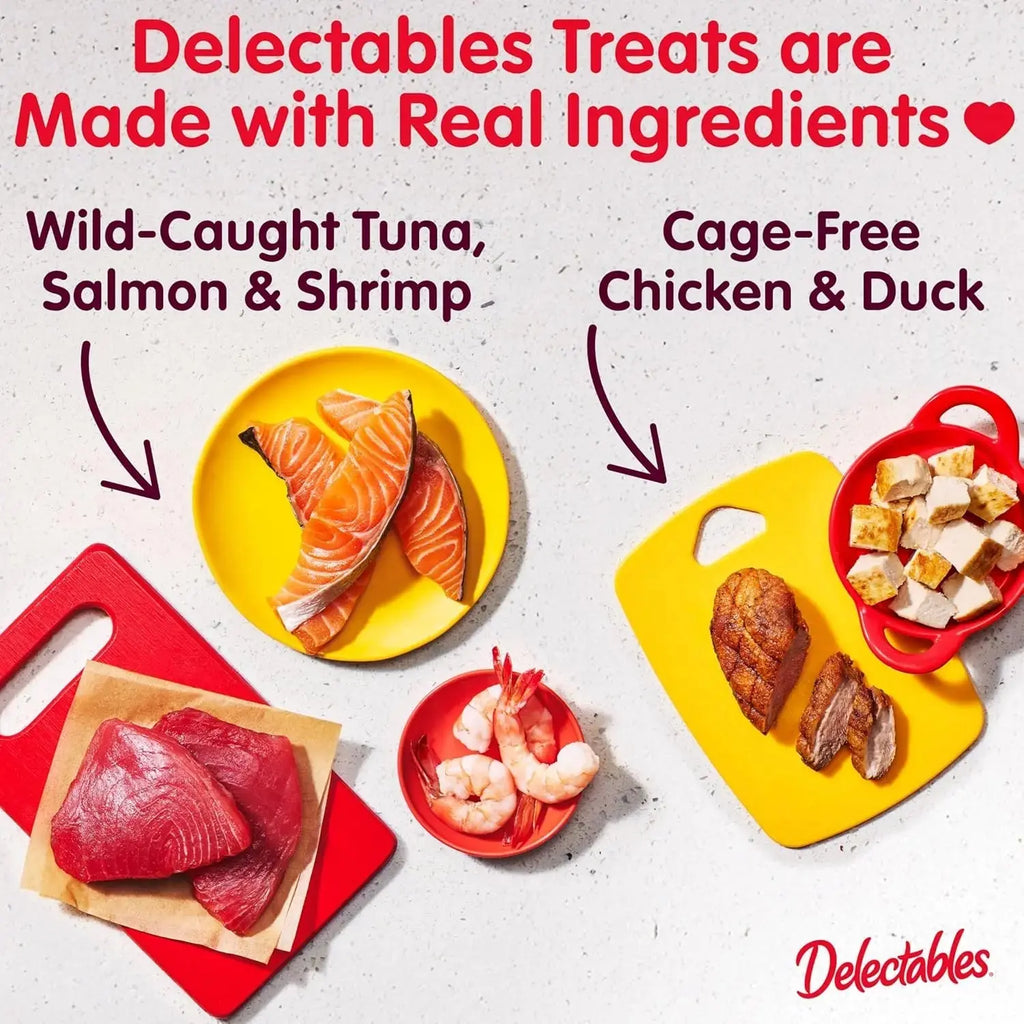 Delectables Squeeze Up Cat Treats Variety Pack, Creamy Puree Tubes Wags & Whiskers Pet Supply