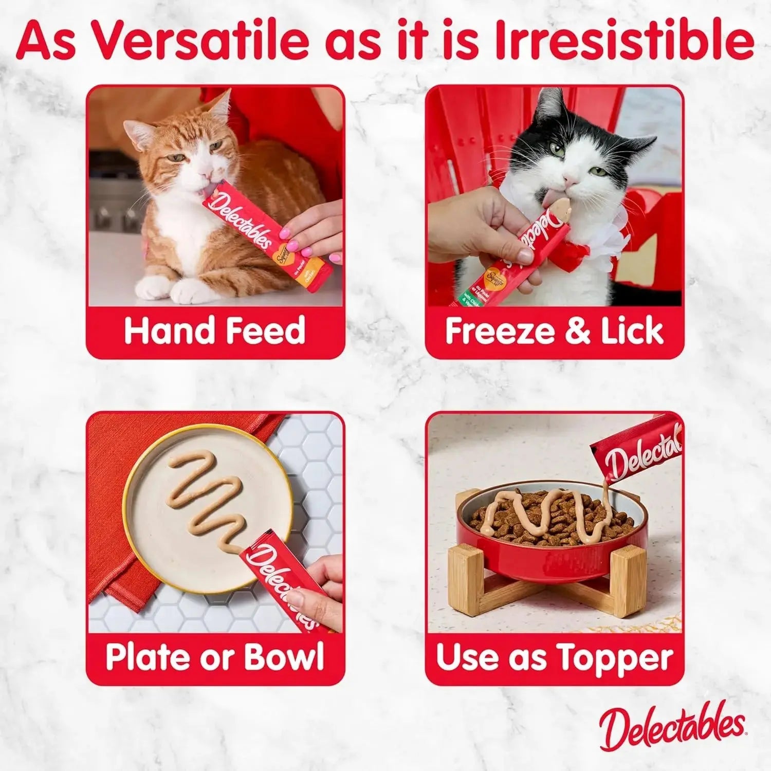 Delectables Squeeze Up Cat Treats Variety Pack, Creamy Puree Tubes Wags & Whiskers Pet Supply