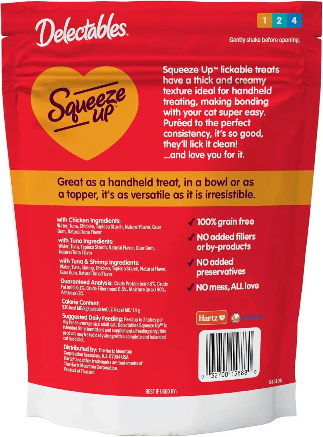 Delectables Squeeze Up Cat Treats Variety Pack, Creamy Puree Tubes Wags & Whiskers Pet Supply