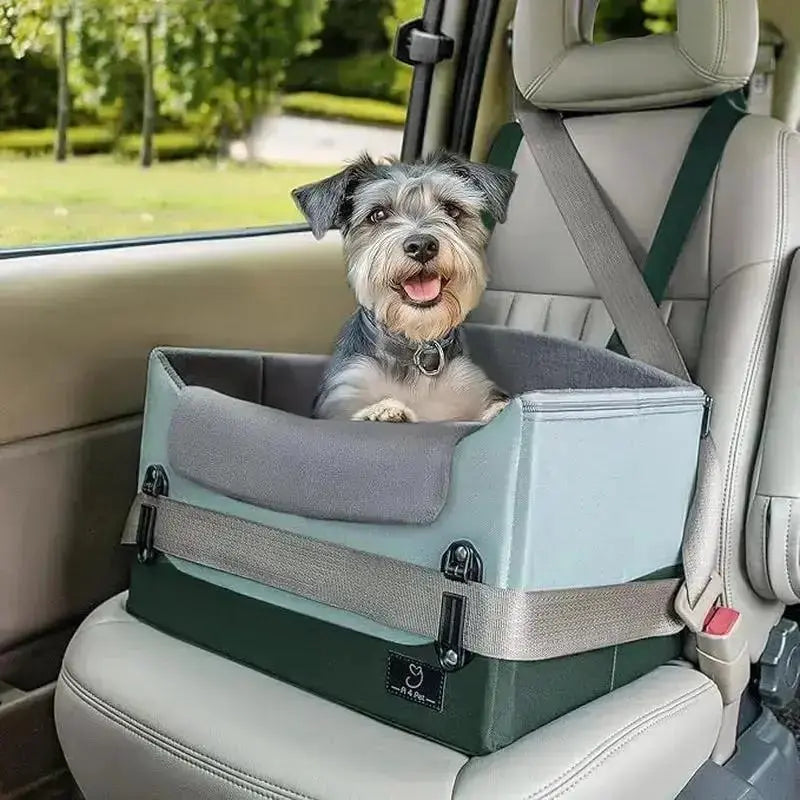 Dog Car Seat Booster for Small Dogs Under 25lbs, Travel Safety Seat with Leash by Wags & Whiskers Pet Supply