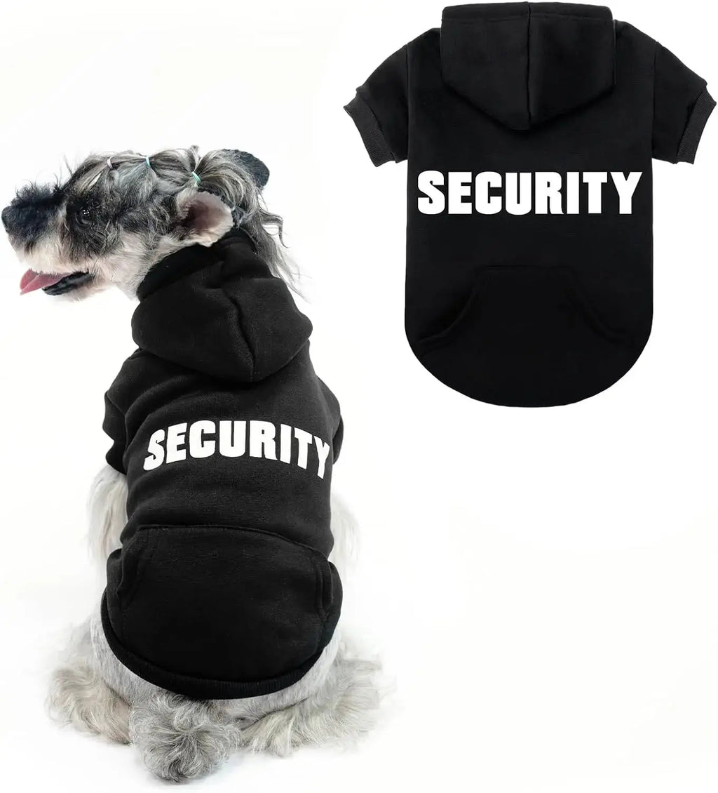 Dog Hoodie Security Fleece Sweatshirt w/ Leash Hole Warm Pet Costume for Small Dogs Wags & Whiskers Pet Supply