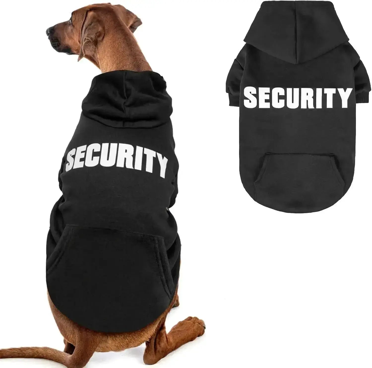 Dog Hoodie Security Fleece Sweatshirt with Leash Hole Warm Pet Costume for Small Dogs by Wags & Whiskers Pet Supply