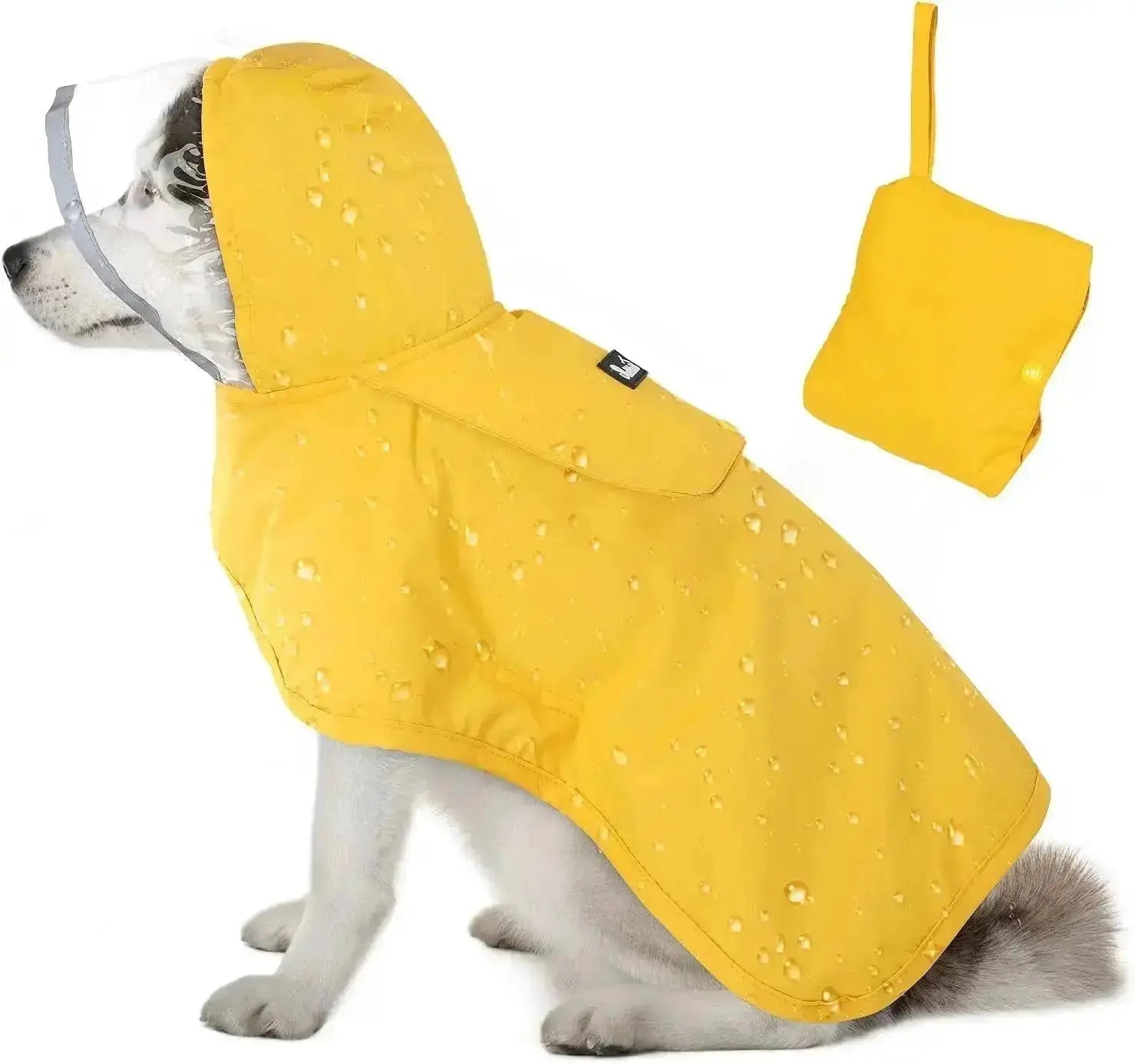 Dog Raincoat with Clear Hood Reflective Trim Adjustable XS–3XL in 3 colors by Wags & Whiskers Pet Supply