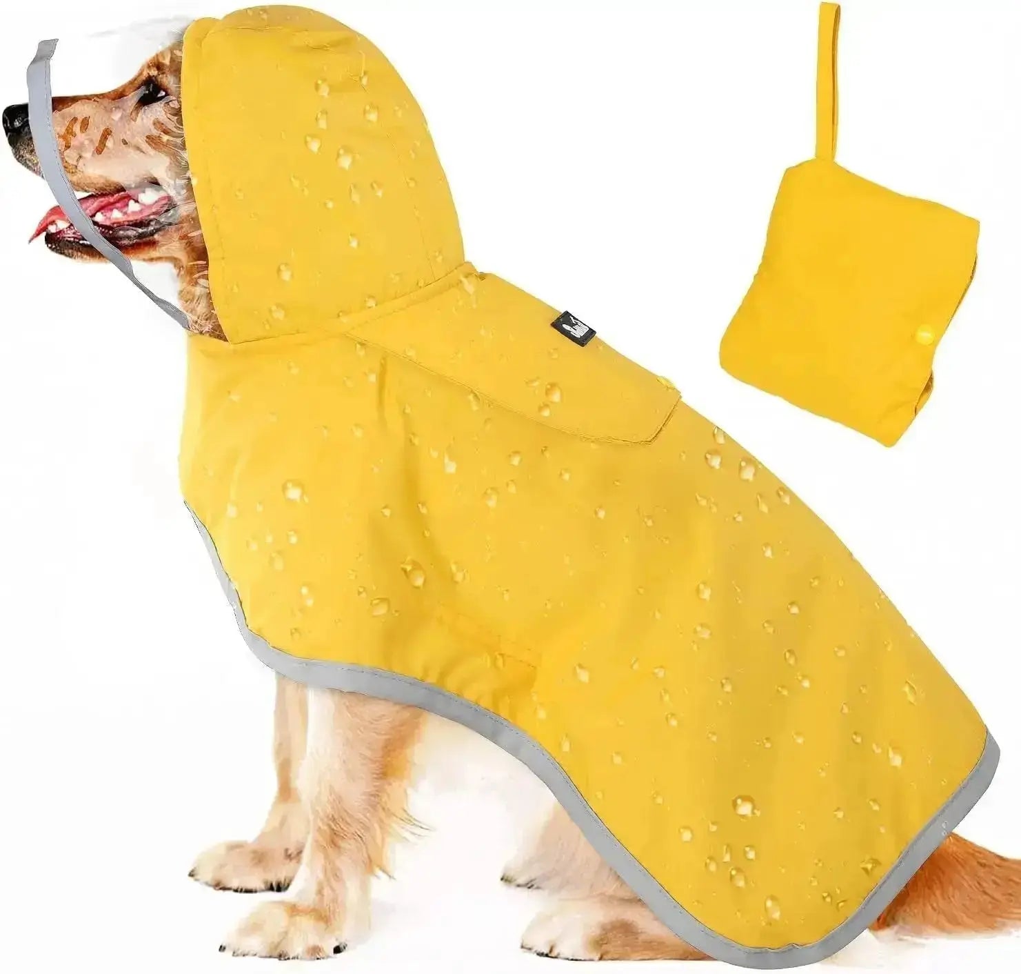Dog Raincoat with Clear Hood Reflective Trim Adjustable XS–3XL in 3 colors by Wags & Whiskers Pet Supply