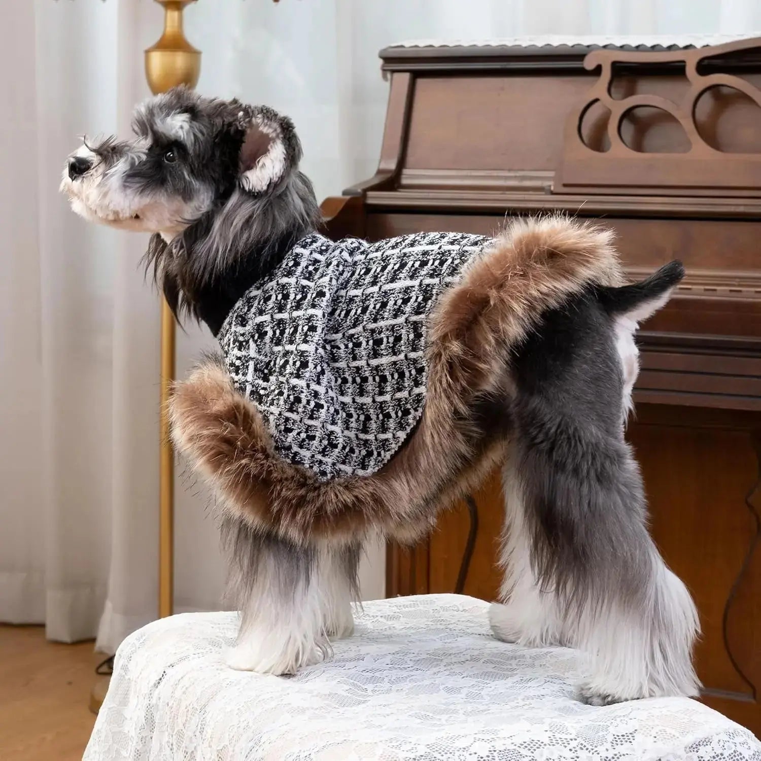 Dog Sweater Cloak Turtleneck Knit Coat XS-XL Small Dogs Winter Warm Wags & Whiskers Pet Supply