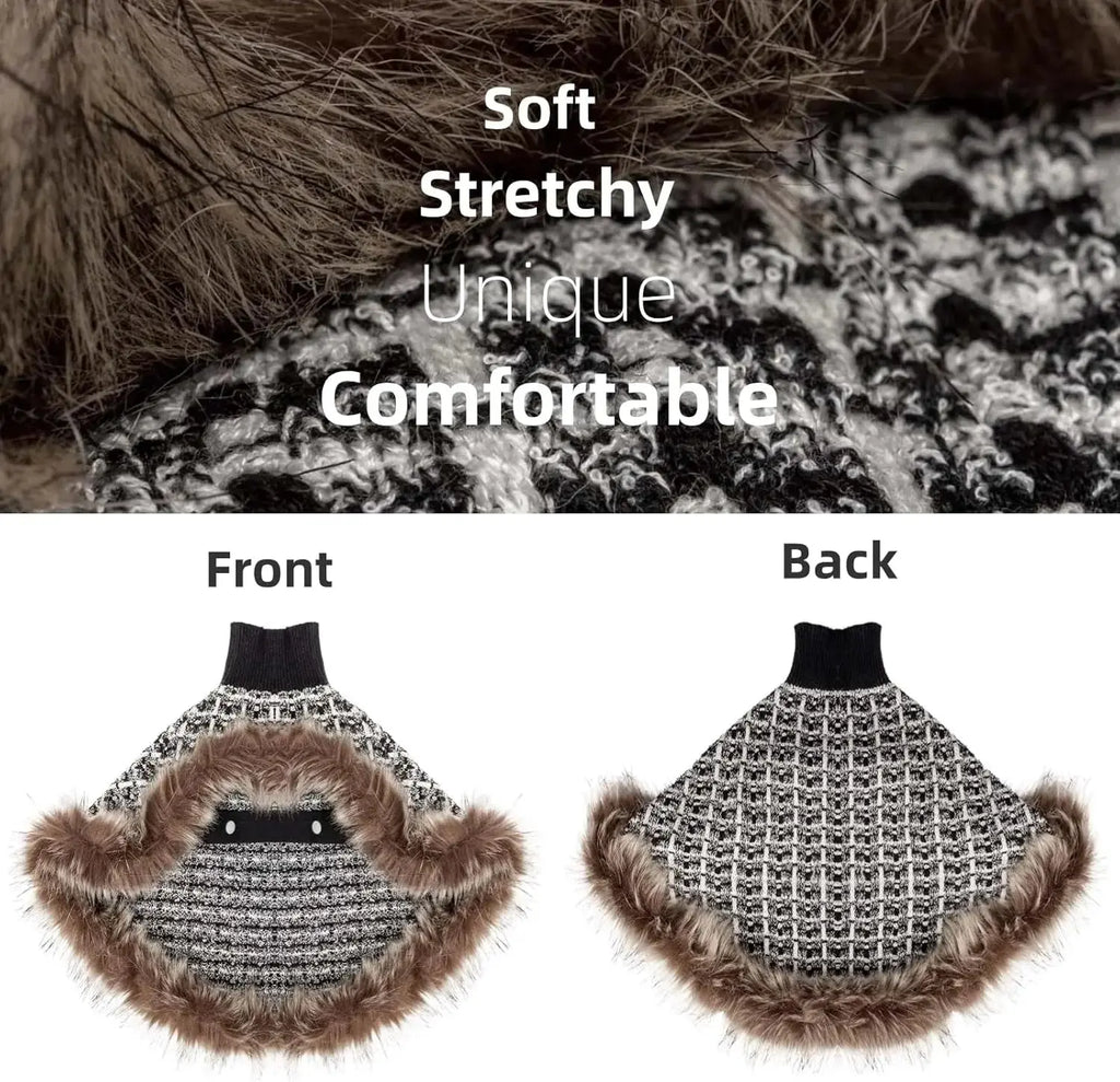 Dog Sweater Cloak Turtleneck Knit Coat XS-XL Small Dogs Winter Warm Wags & Whiskers Pet Supply