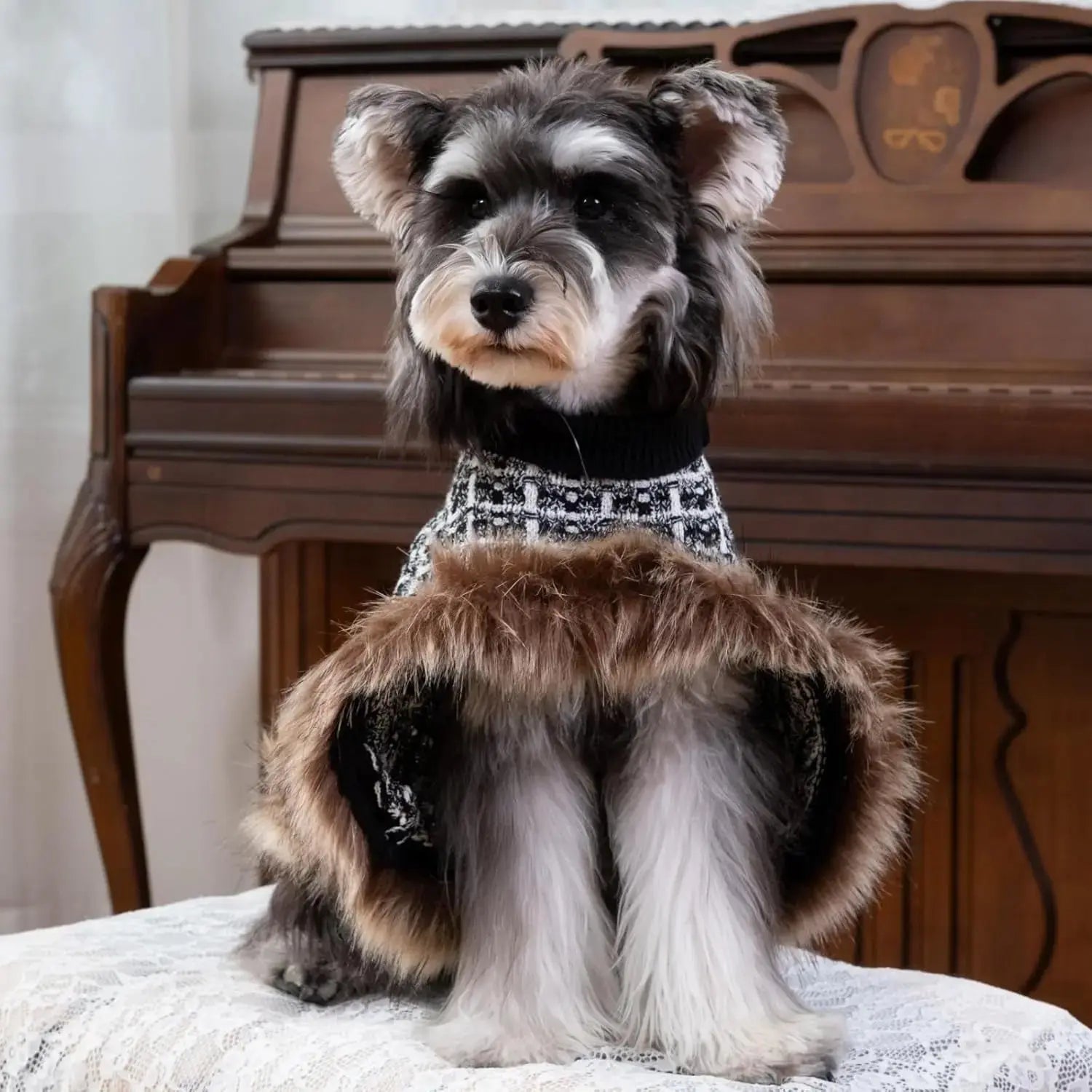 Dog Sweater Cloak Turtleneck Knit Coat XS-XL Small Dogs Winter Warm Wags & Whiskers Pet Supply
