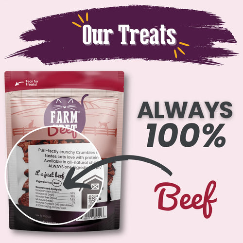 Beef Crumbles Cat Treats | High Protein Treats for Cats Farm To Pet