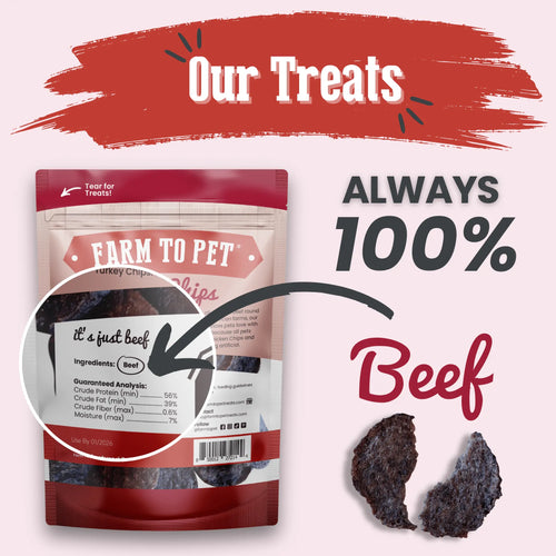 Beef Chips Dog Treats | Single-Ingredient Healthy Treats for Dogs Farm To Pet