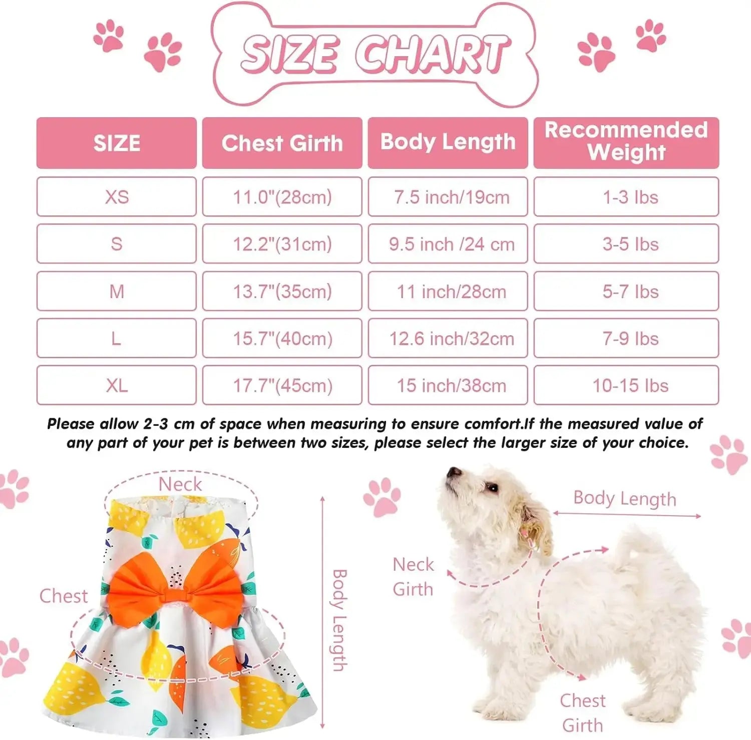Floral Dog Dress Set Bow Summer Puppy Skirt Outfit Small Dogs Cats 5 Pack Wags & Whiskers Pet Supply