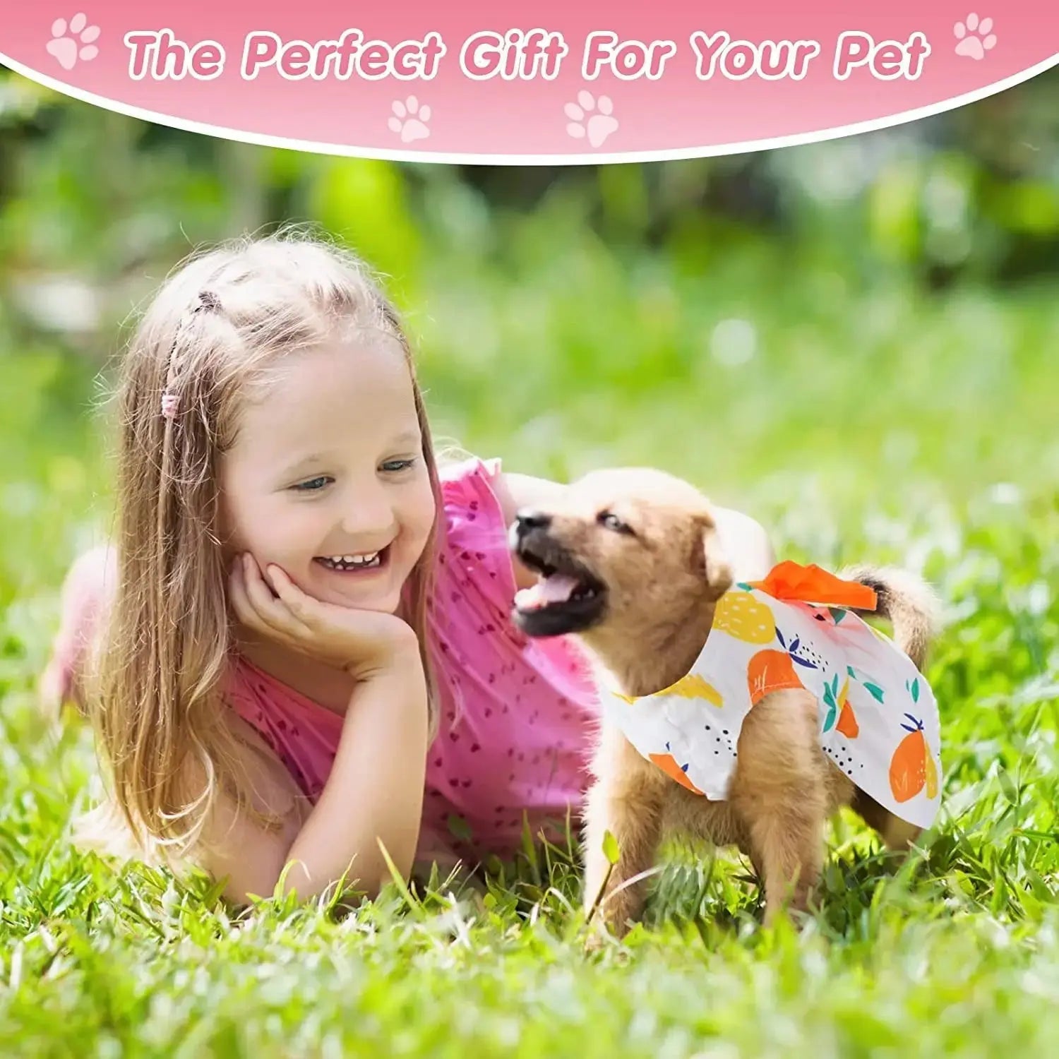 Floral Dog Dress Set Bow Summer Puppy Skirt Outfit Small Dogs Cats 5 Pack Wags & Whiskers Pet Supply