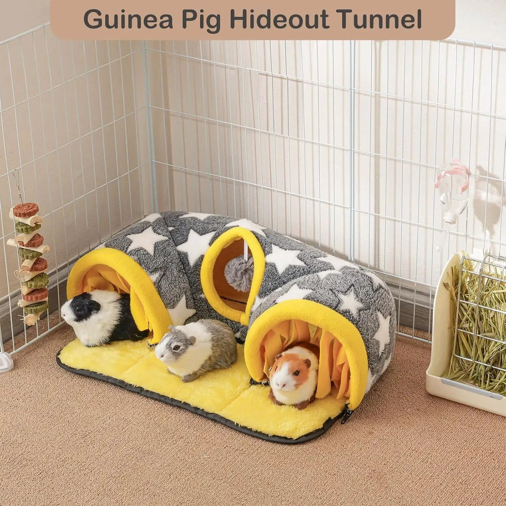 Guinea Pig Tunnel Bed Hideout Plush Tube Small Animal Rabbit Hamster by Wags & Whiskers Pet Supply