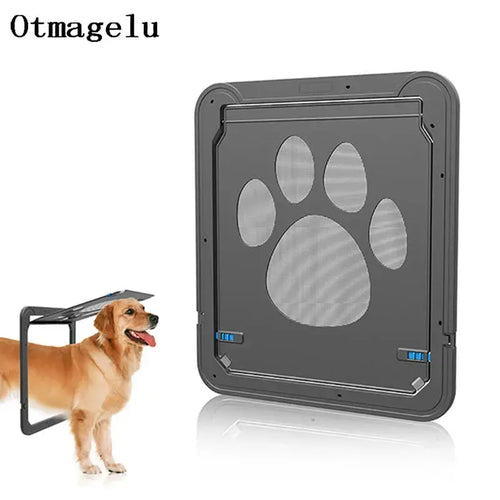 4-Way Lockable Pet Door – Durable Plastic Dog & Cat Flap for Screen Windows and Doors WTN Essentials
