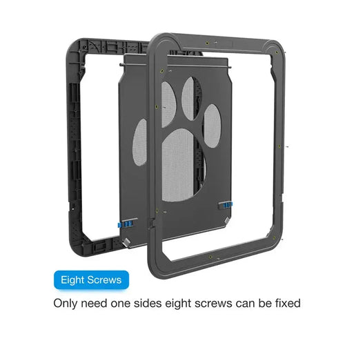 4-Way Lockable Pet Door – Durable Plastic Dog & Cat Flap for Screen Windows and Doors WTN Essentials