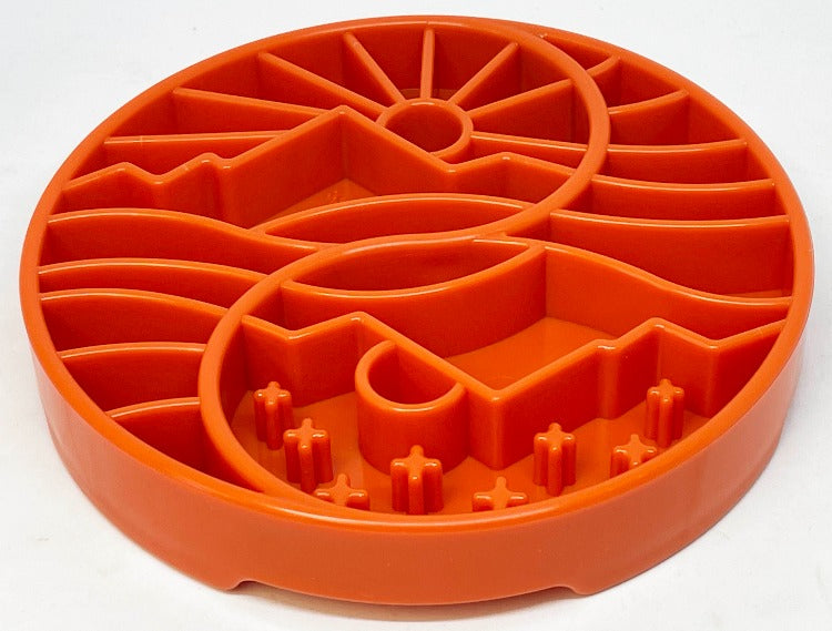 Sun and Moon eTray - Shallow Slow Feeder Dog Bowl for Enrichment | USA Made