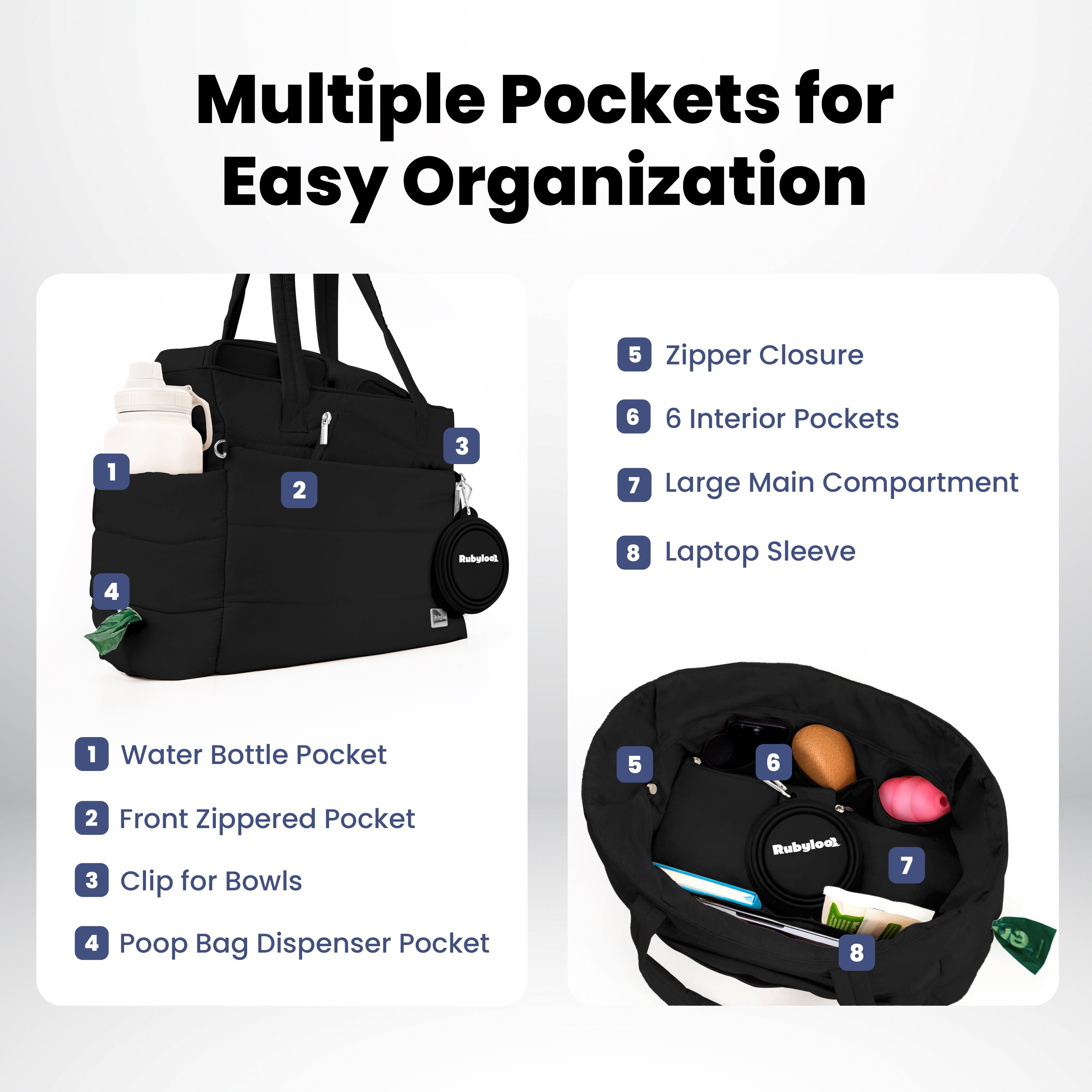 Puffer Dog Travel Bag for Dog Moms