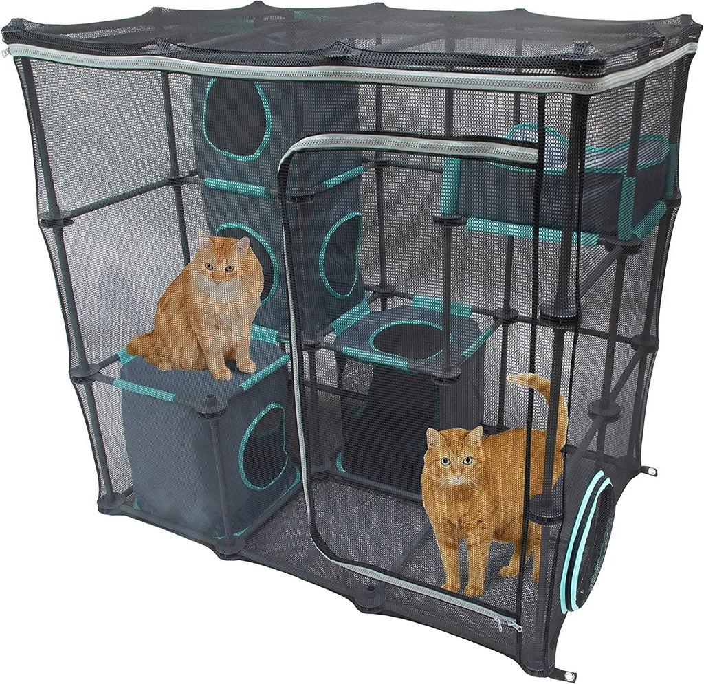Kitty City Outdoor Catio Furniture and Play Kits for Cats, Outdoor Mega Kit Wags & Whiskers Pet Supply