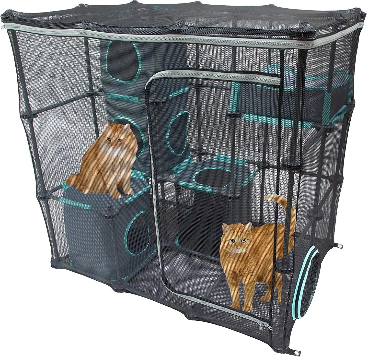 Kitty City Outdoor Catio Furniture and Play Kits for Cats, Outdoor Mega Kit Wags & Whiskers Pet Supply