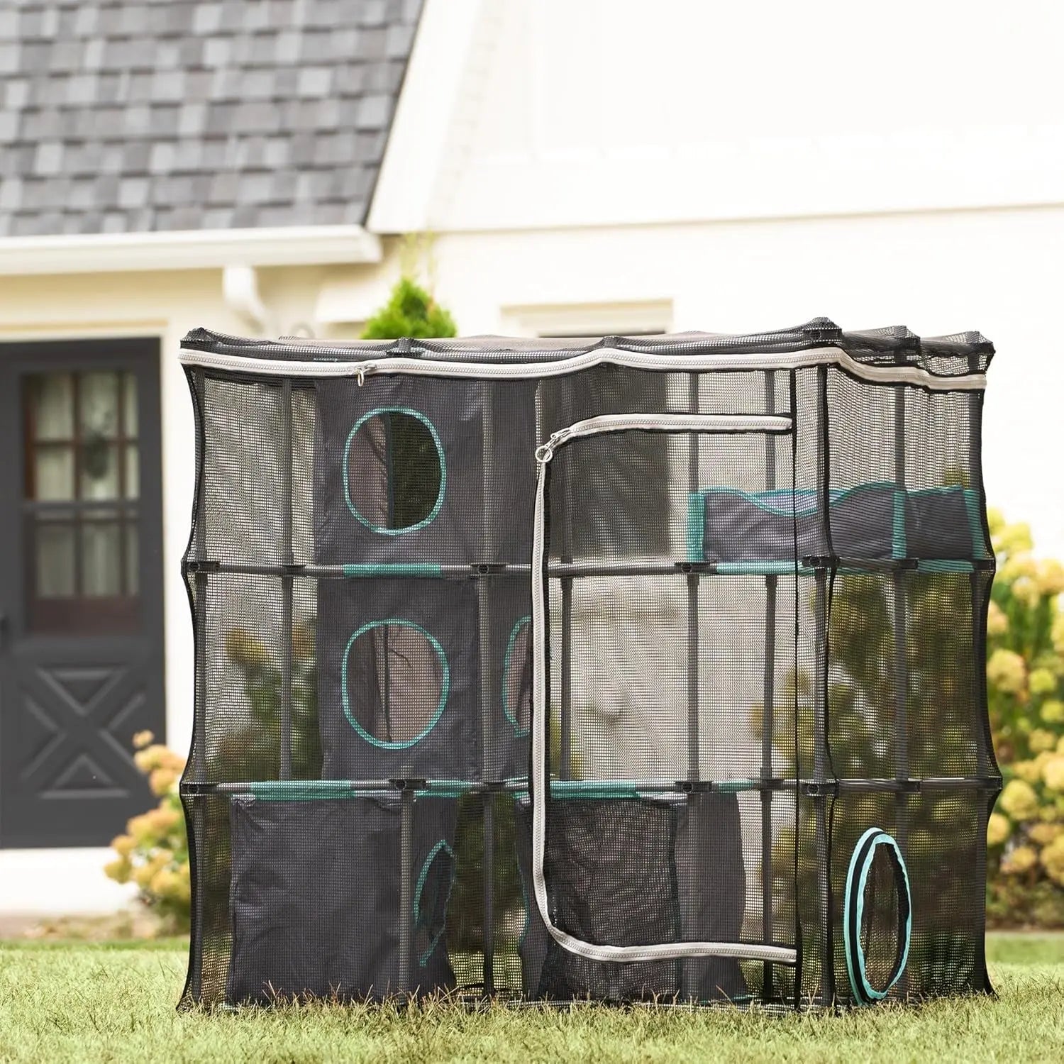 Kitty City Outdoor Catio Furniture and Play Kits for Cats, Outdoor Mega Kit Wags & Whiskers Pet Supply