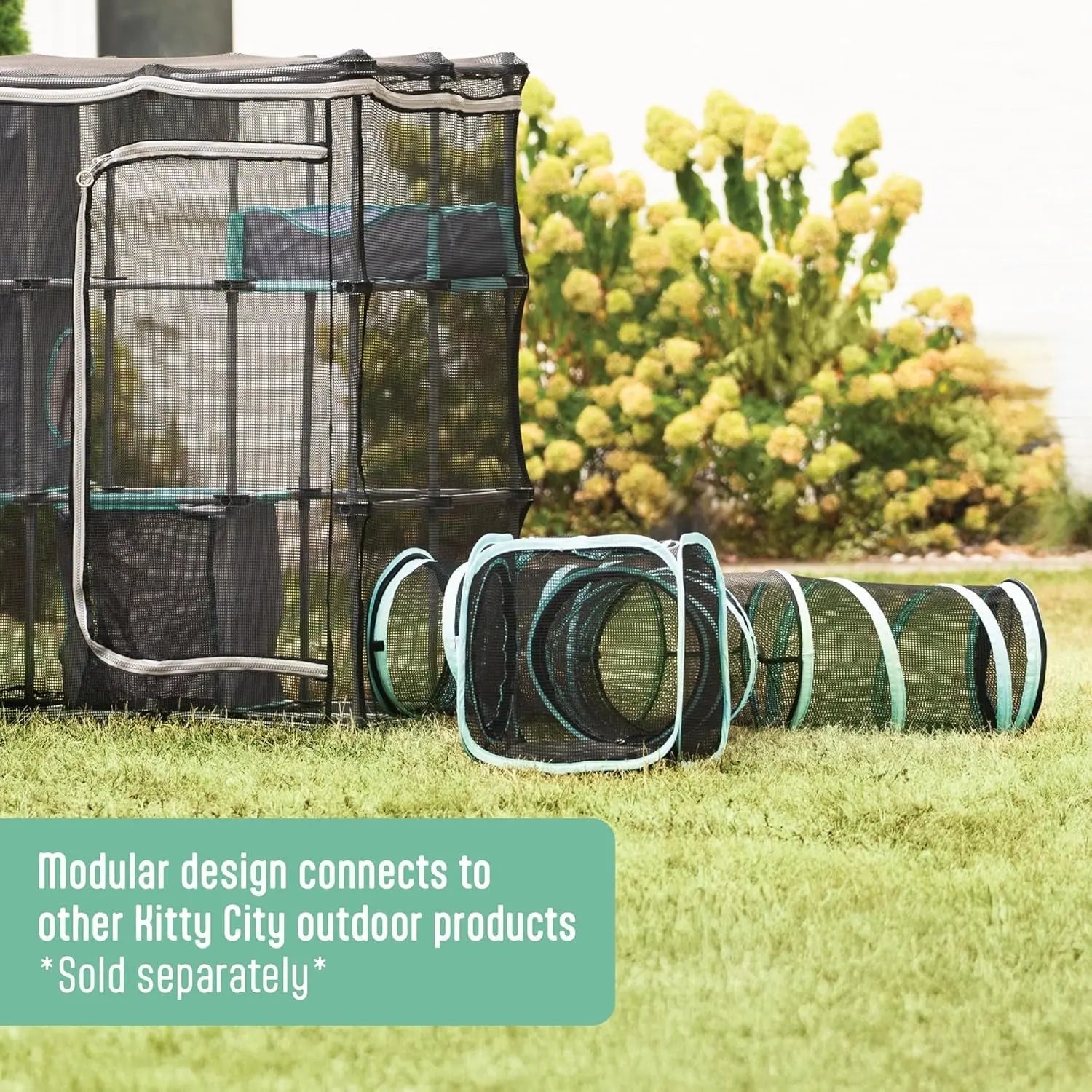 Kitty City Outdoor Catio Furniture and Play Kits for Cats, Outdoor Mega Kit Wags & Whiskers Pet Supply