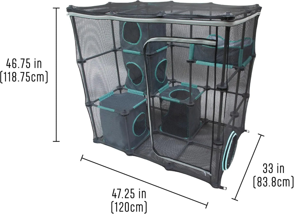 Kitty City Outdoor Catio Furniture and Play Kits for Cats, Outdoor Mega Kit Wags & Whiskers Pet Supply