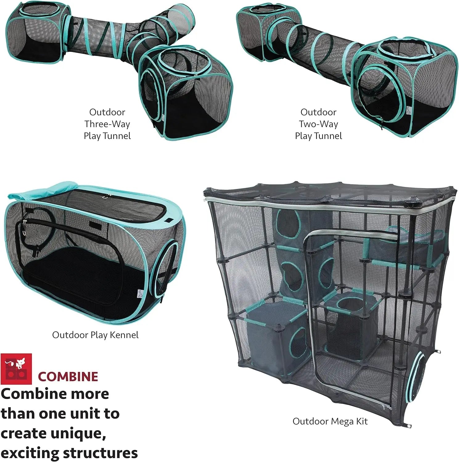 Kitty City Outdoor Catio Furniture and Play Kits for Cats, Outdoor Mega Kit Wags & Whiskers Pet Supply