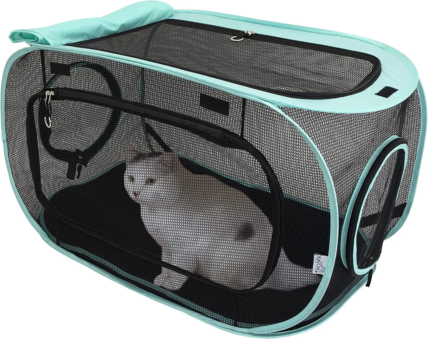 Kitty City Outdoor Catio Furniture and Play Kits for Cats, Outdoor Mega Kit Wags & Whiskers Pet Supply