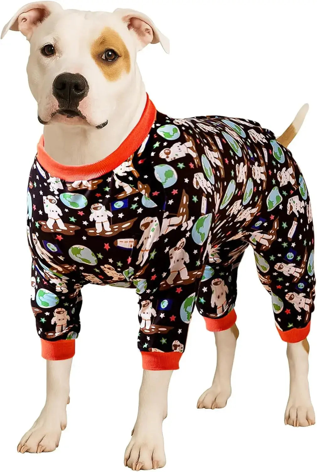 Large Dog Pajamas Space Astronaut Print Recovery Shirt UV Pullover Wags & Whiskers Pet Supply