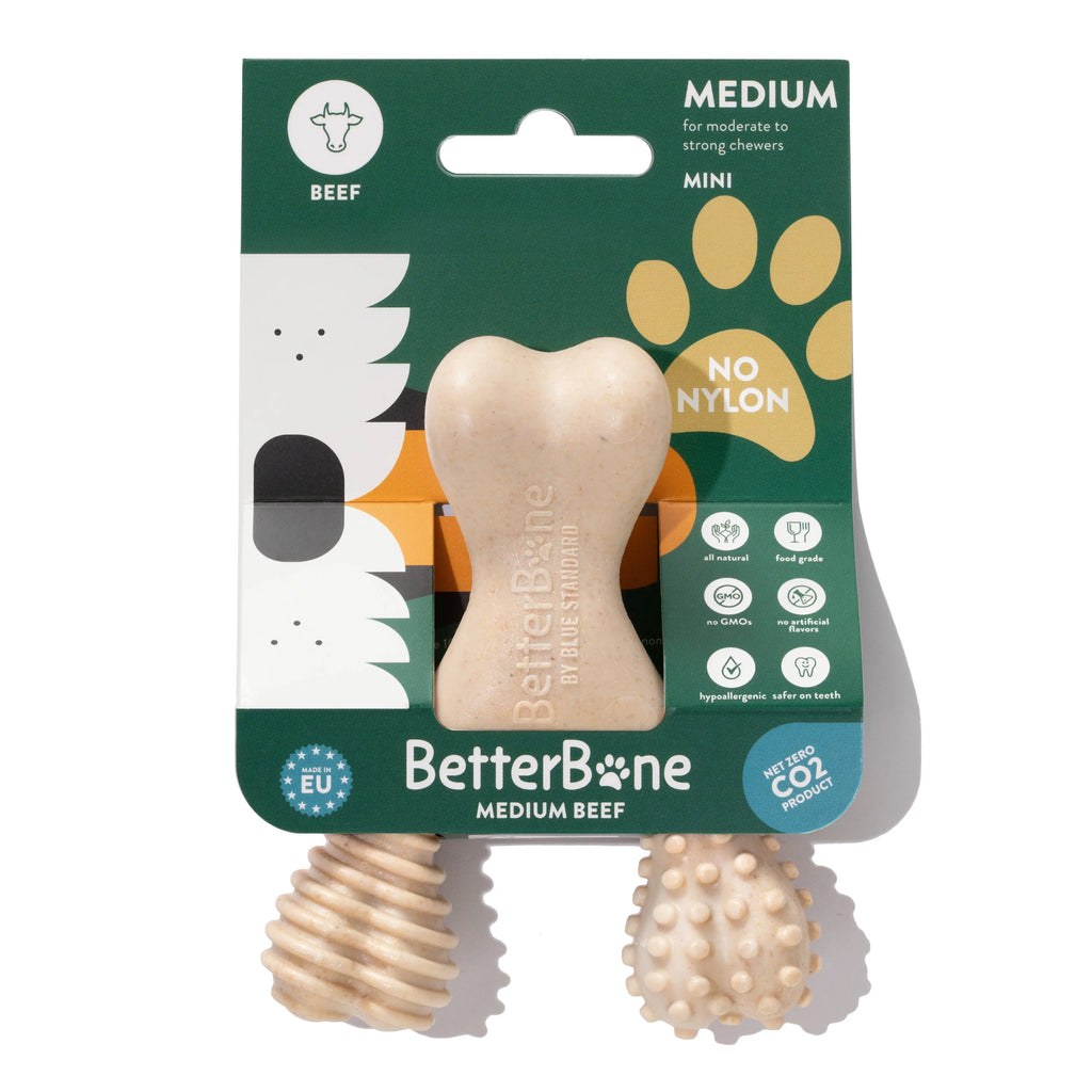 BetterBone MODERATE Durability CHEW TOY: Perfect Chew for Everyday Chewers | Naturally Derived Ingredients, Eco-Friendly, Non-Toxic BetterBone All Natural Eco-Friendly Dog Chews & Bones