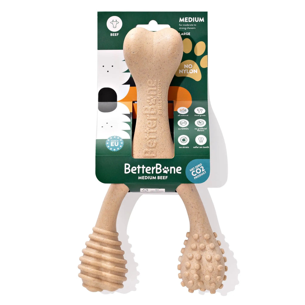 BetterBone MODERATE Durability CHEW TOY: Perfect Chew for Everyday Chewers | Naturally Derived Ingredients, Eco-Friendly, Non-Toxic BetterBone All Natural Eco-Friendly Dog Chews & Bones