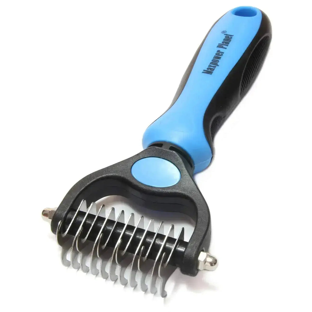 Maxpower Dual-Sided Pet Grooming Rake for Dogs & Cats – Dematting Tool by Wags & Whiskers Pet Supply