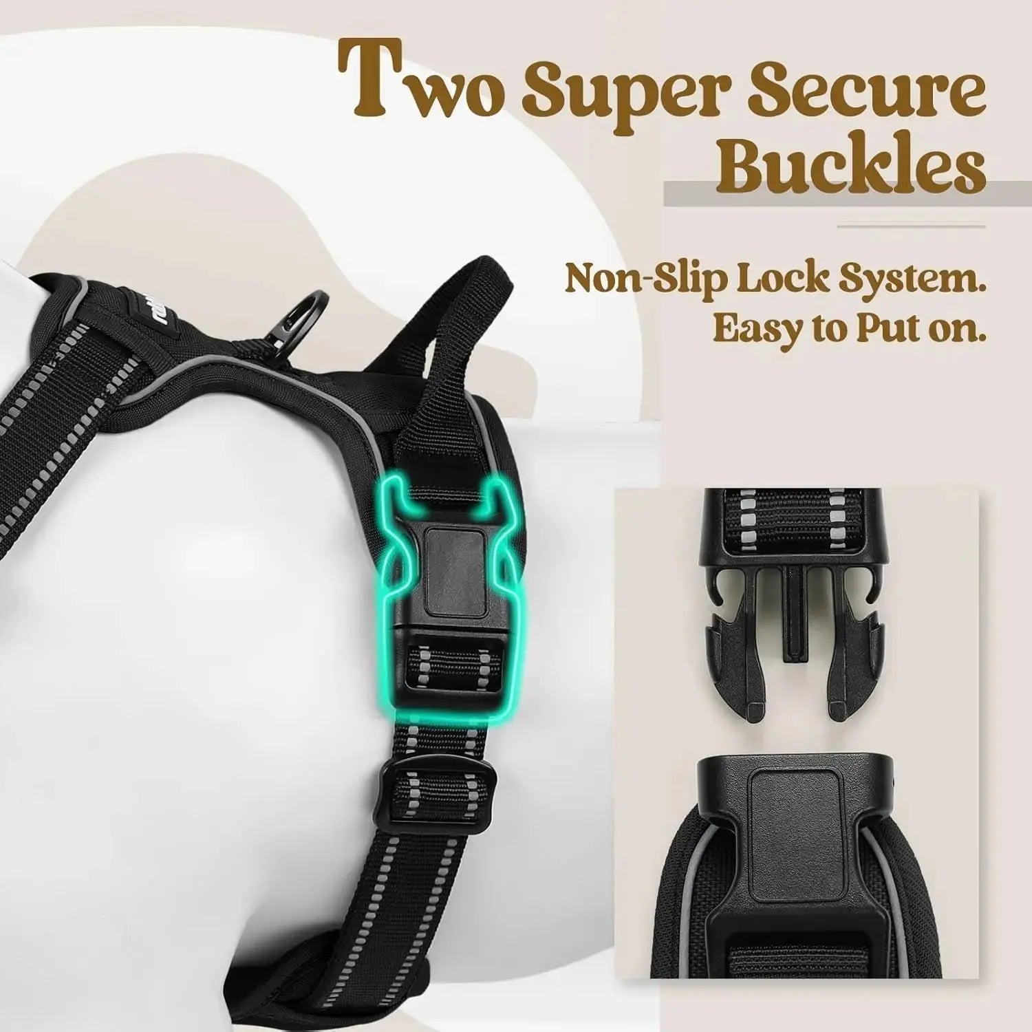 No Pull Dog Harness Reflective Adjustable Oxford Vest Dogs Control (All Sizes) Wags & Whiskers Pet Supply