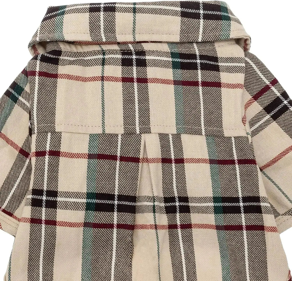 Plaid Dog Polo Shirt Soft Pet Outfit for Small & Medium Dogs and Cats Wags & Whiskers Pet Supply