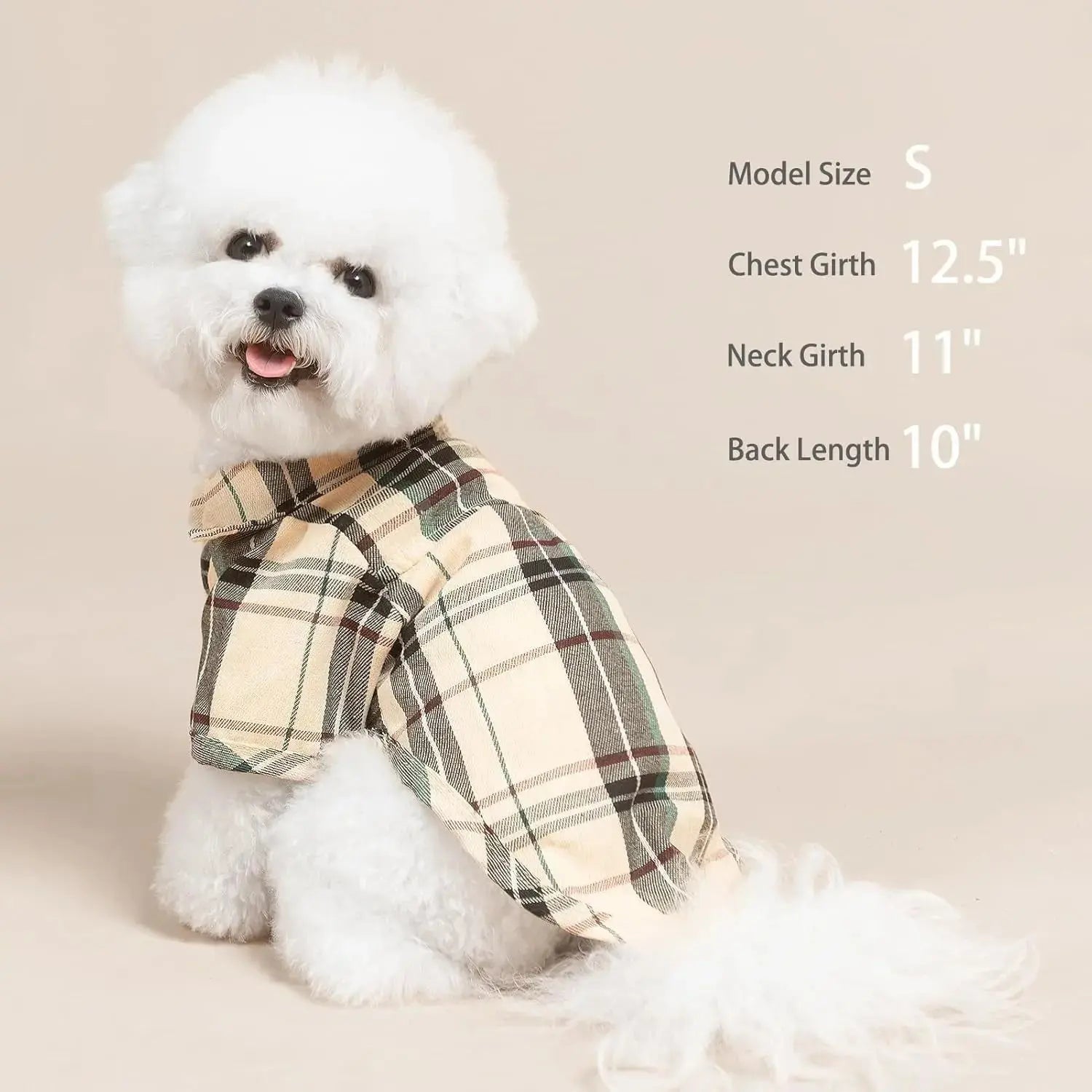 Plaid Dog Polo Shirt Soft Pet Outfit for Small & Medium Dogs and Cats Wags & Whiskers Pet Supply