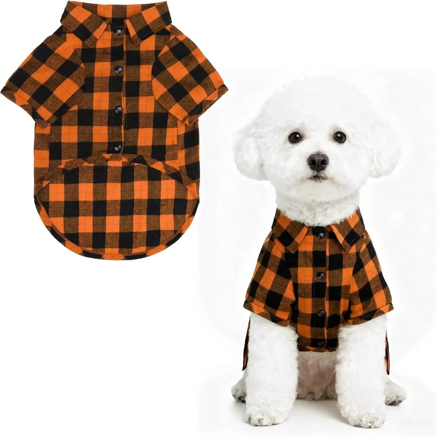 Plaid Dog Polo Shirt Soft Pet Outfit for Small & Medium Dogs and Cats Wags & Whiskers Pet Supply