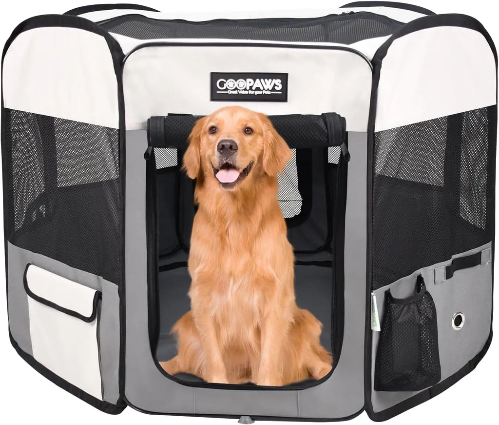 Pop Up Dog Playpen Portable Foldable Pet Exercise Pen Indoor Outdoor Puppy Travel Wags & Whiskers Pet Supply