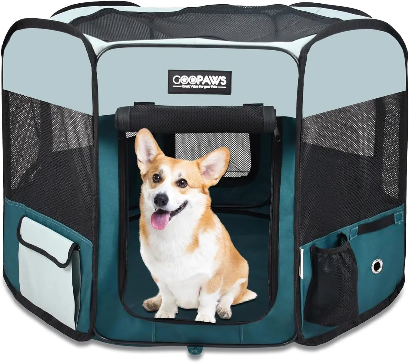 Pop Up Dog Playpen Portable Foldable Pet Exercise Pen Indoor Outdoor Puppy Travel Wags & Whiskers Pet Supply