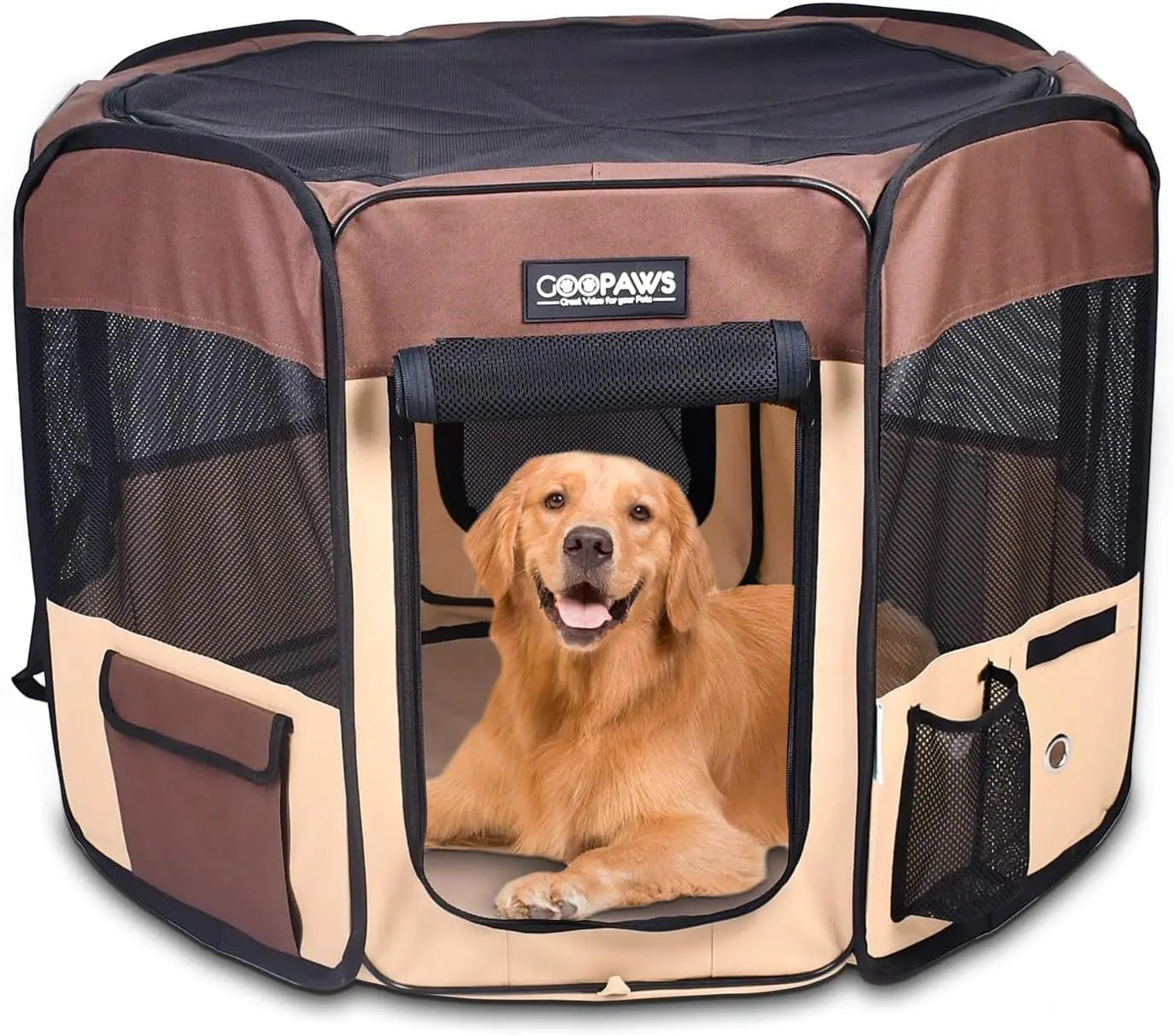 Pop Up Dog Playpen Portable Foldable Pet Exercise Pen Indoor Outdoor Puppy Travel Wags & Whiskers Pet Supply