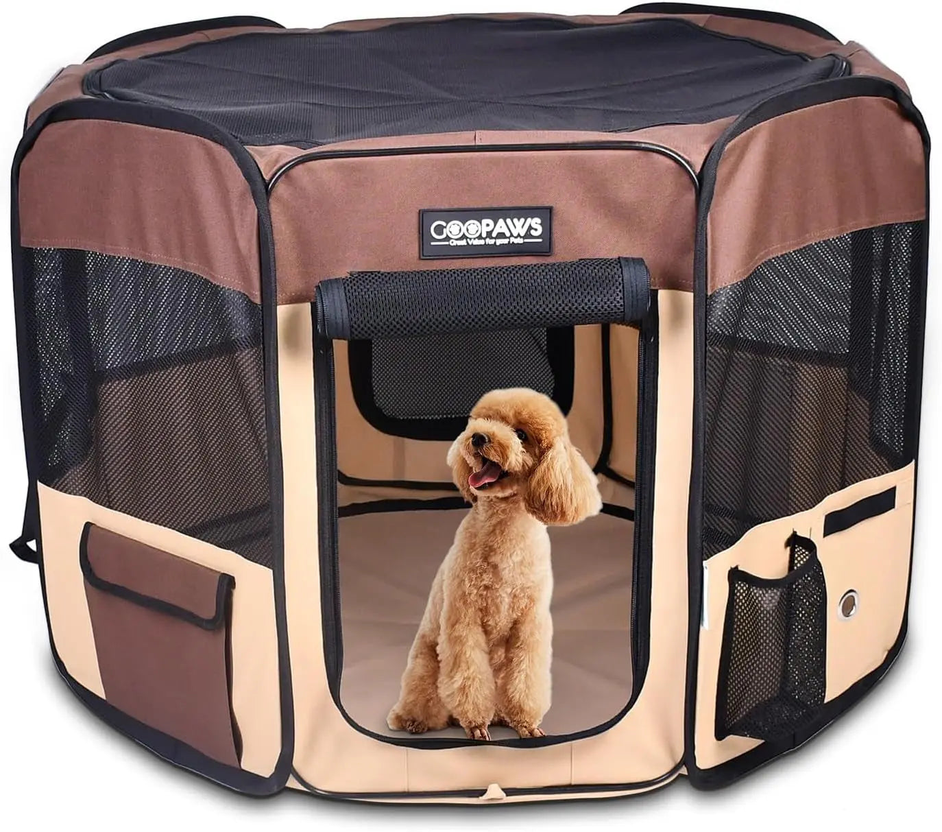 Pop Up Dog Playpen Portable Foldable Pet Exercise Pen Indoor Outdoor Puppy Travel Wags & Whiskers Pet Supply