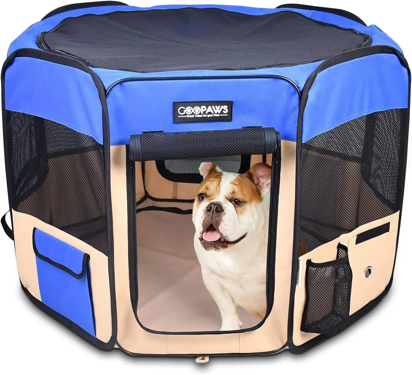 Pop Up Dog Playpen Portable Foldable Pet Exercise Pen Indoor Outdoor Puppy Travel Wags & Whiskers Pet Supply