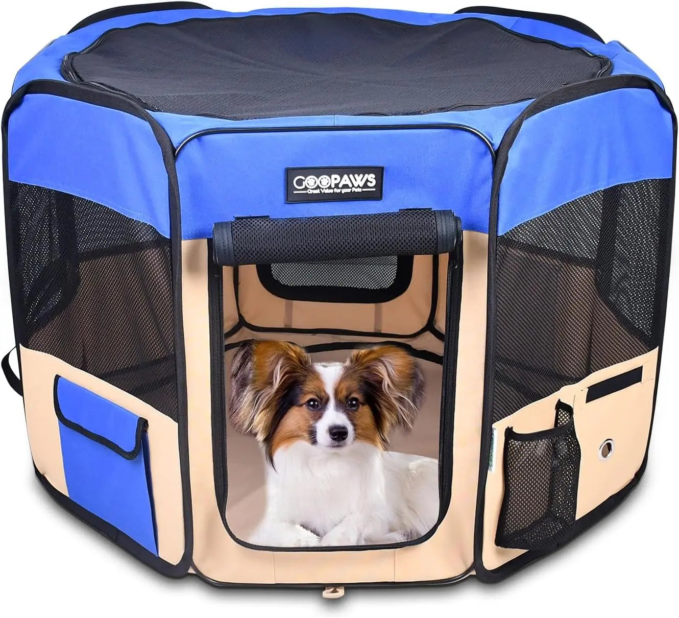 Pop Up Dog Playpen Portable Foldable Pet Exercise Pen Indoor Outdoor Puppy Travel Wags & Whiskers Pet Supply
