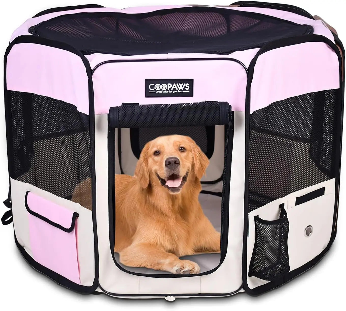 Pop Up Dog Playpen Portable Foldable Pet Exercise Pen Indoor Outdoor Puppy Travel Wags & Whiskers Pet Supply