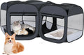 Portable Cat & Dog Playpen 2-in-1 Foldable Indoor Pet Tent Large Collapsible Wags & Whiskers Pet Supply