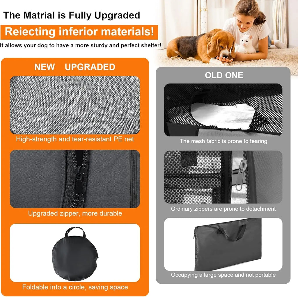 Portable Cat & Dog Playpen 2-in-1 Foldable Indoor Pet Tent Large Collapsible Wags & Whiskers Pet Supply