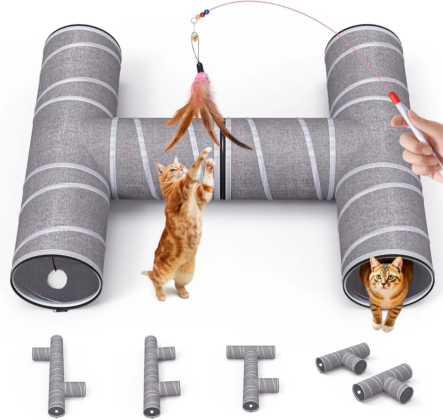 Portable Pet Playpen with Tunnel Foldable 3-in-1 Indoor Outdoor Small Pet & Cats Wags & Whiskers Pet Supply
